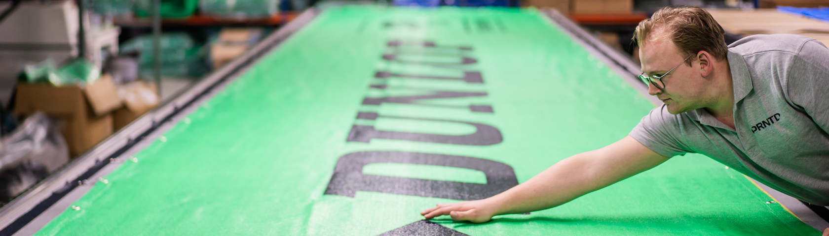 Lichtgroen tennisdoek met bedrukking